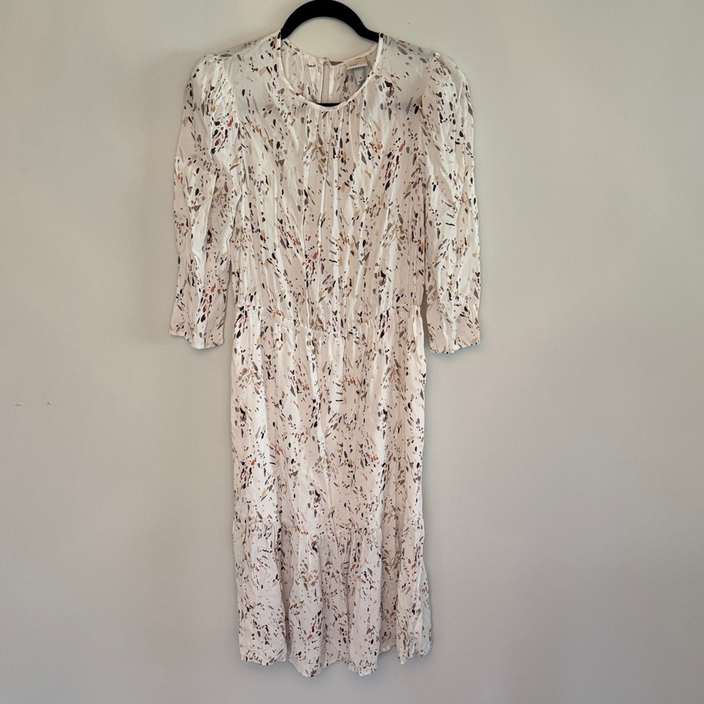 A New Day White Floral Long Sleeve Dress